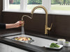 Delta Trinsic 9159T Single Handle Pull-Down Kitchen Faucet with TouchTouch 2O Technology, champagne bronze - view 5
