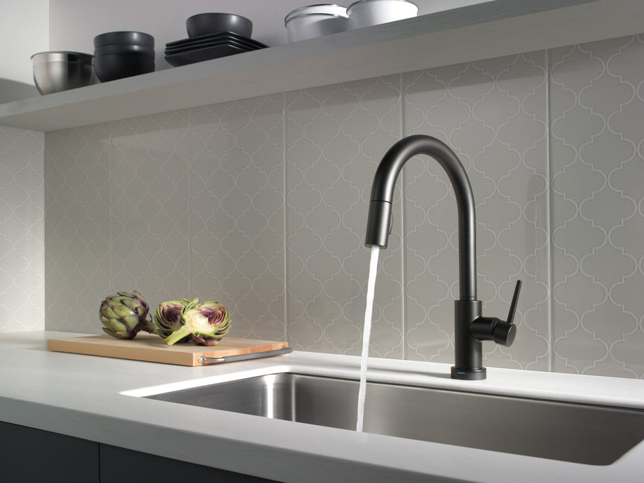 Delta Trinsic 9159T Single Handle Pull-Down Kitchen Faucet with TouchTouch 2O Technology, matte black - view 5