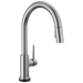 Delta Trinsic 9159TLV VoiceIQ Kitchen Faucet with TouchTouch 2O Technology with Touchless Technology, arctic stainless
