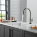 Delta Trinsic 9159TLV VoiceIQ Kitchen Faucet with TouchTouch 2O Technology with Touchless Technology, black stainless -...