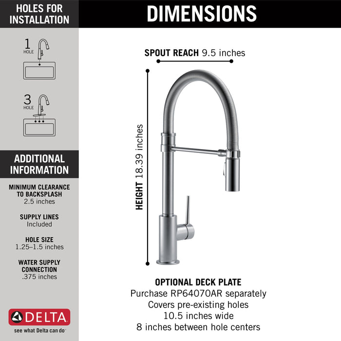 Delta Trinsic 9659 Single-Handle Pull-Down Spring Kitchen Faucet