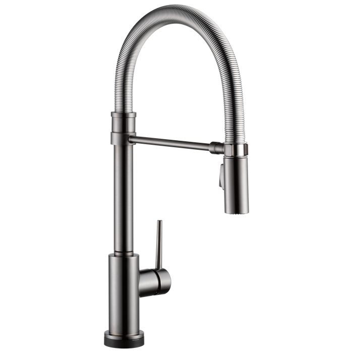 Delta Trinsic 9659TL TouchTouch 2O Technology Kitchen Faucet with Touchless Technology, black stainless