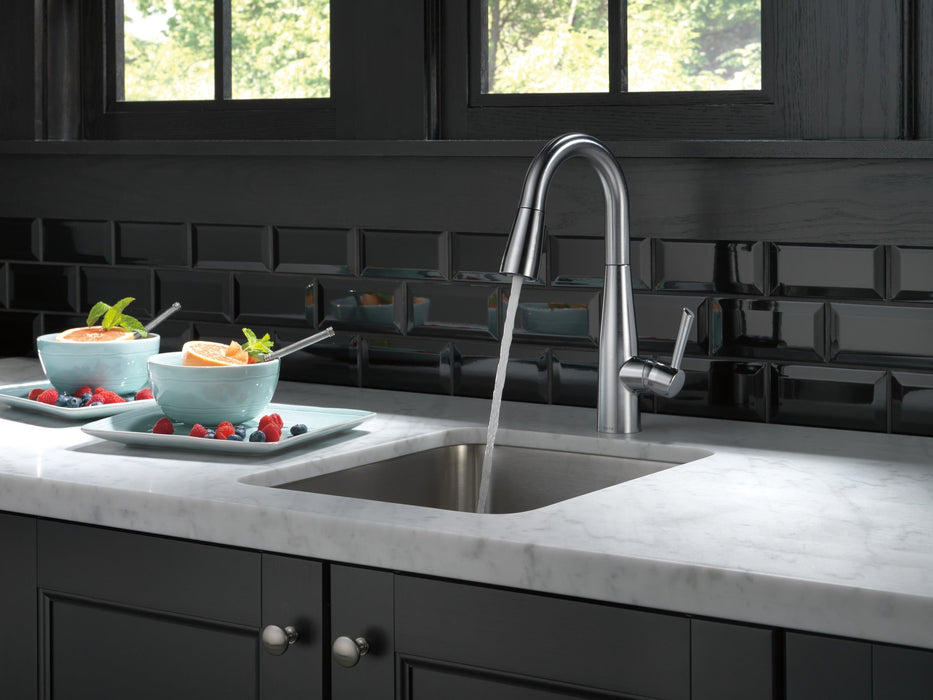 Delta Essa 9913 Single Handle Pull-Down Bar / Prep Faucet, arctic stainless - view 2