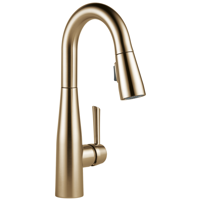 Delta Essa 9913 Single Handle Pull-Down Bar / Prep Faucet, champagne bronze