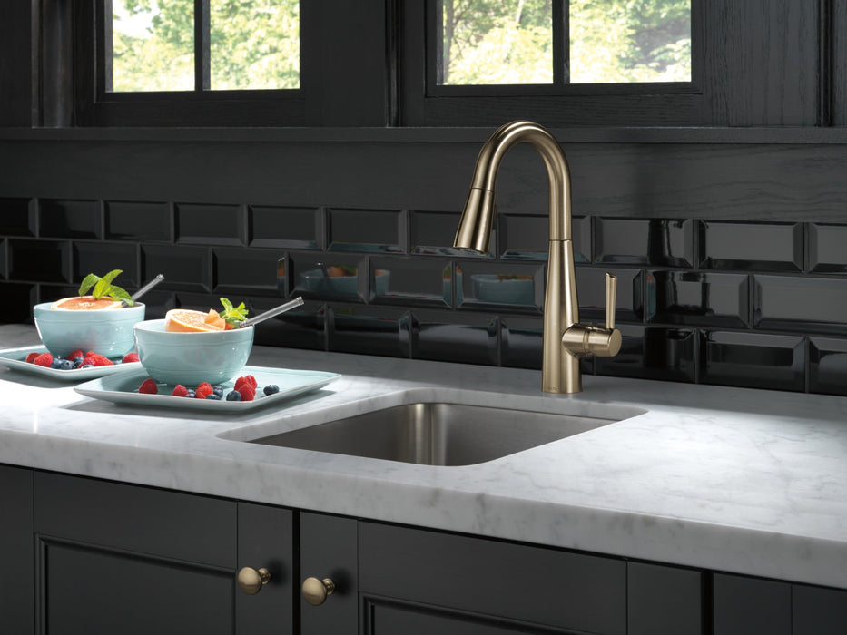 Delta Essa 9913 Single Handle Pull-Down Bar / Prep Faucet, champagne bronze - view 2