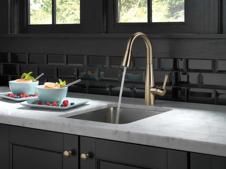 Delta Essa 9913 Single Handle Pull-Down Bar / Prep Faucet, champagne bronze - view 3