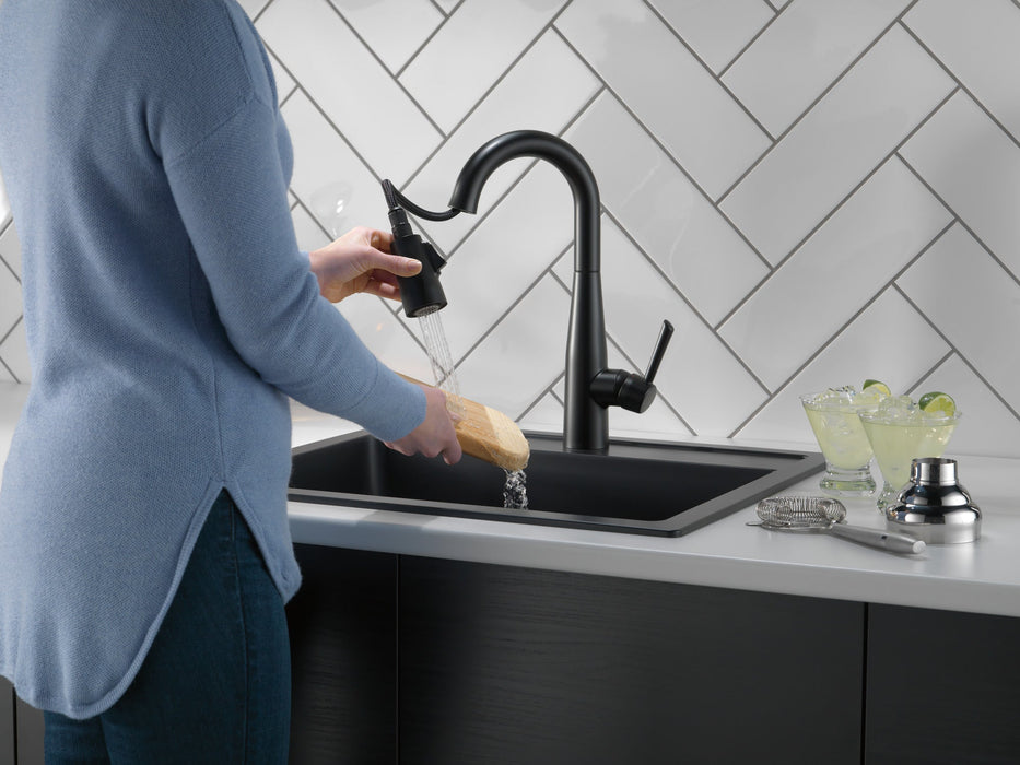 Delta Essa 9913 Single Handle Pull-Down Bar / Prep Faucet, matte black - view 4