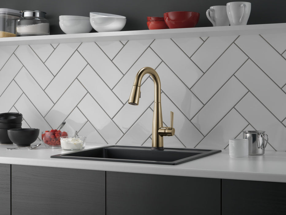 Delta Essa 9913T Single Handle Pull-Down Bar / Prep Faucet with TouchTouch 2O Technology, champagne bronze - view 2