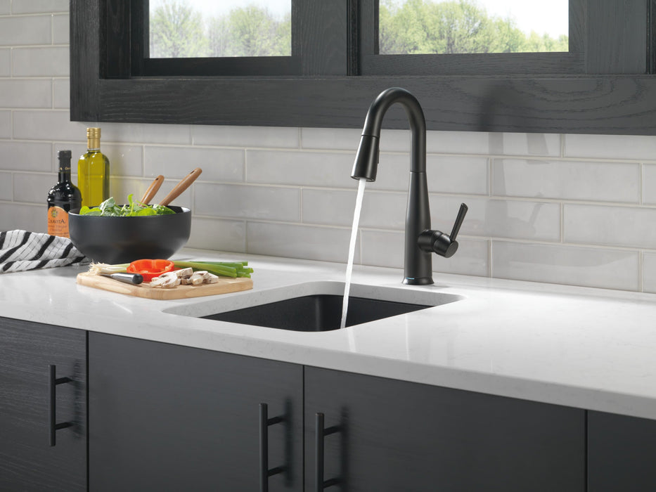 Delta Essa 9913T Single Handle Pull-Down Bar / Prep Faucet with TouchTouch 2O Technology, matte black - view 4