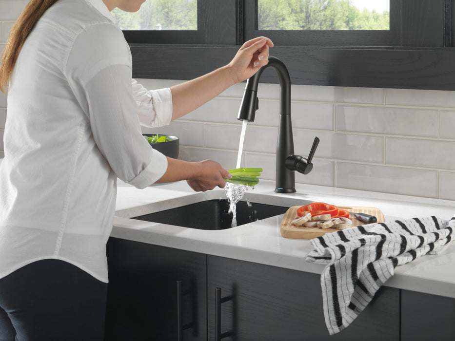 Delta Essa 9913T Single Handle Pull-Down Bar / Prep Faucet with TouchTouch 2O Technology, matte black - view 5