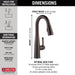 Delta Essa 9913T Single Handle Pull-Down Bar / Prep Faucet with TouchTouch 2O Technology, venetian bronze - view 2