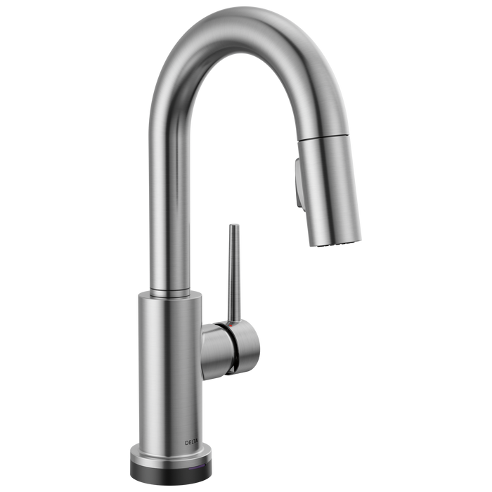 Delta Trinsic 9959T Single Handle Pull-Down Bar / Prep Faucet with TouchTouch 2O Technology, arctic stainless