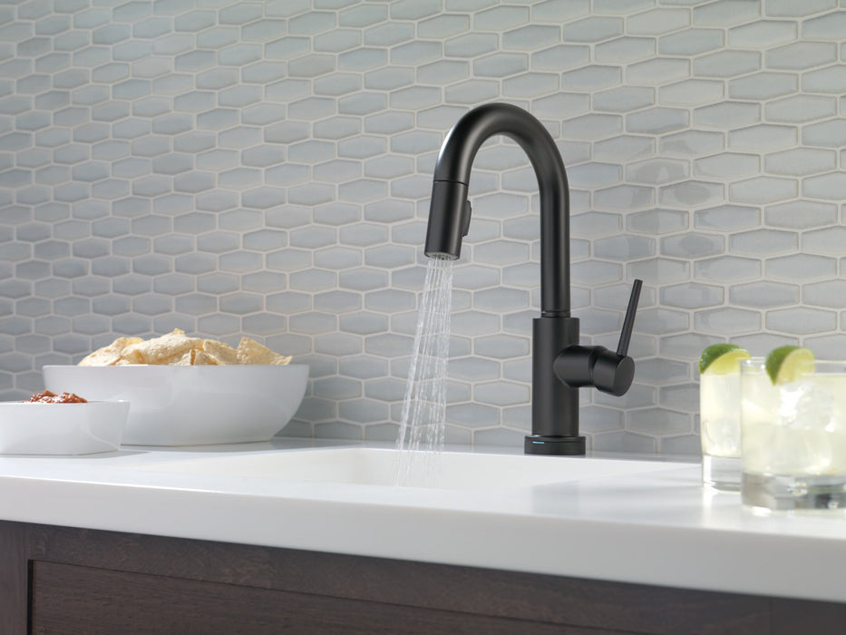 Delta Trinsic 9959T Single Handle Pull-Down Bar / Prep Faucet with TouchTouch 2O Technology, matte black - view 4