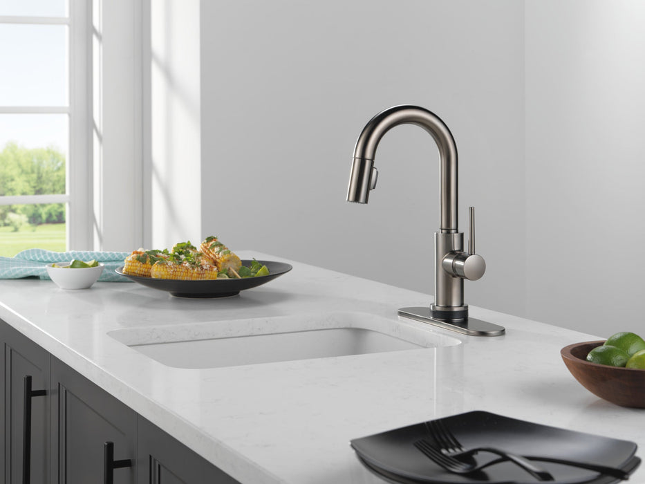 Delta Trinsic 9959TL Touch2O Bar / Prep Faucet with Touchless Technology, black stainless - view 4
