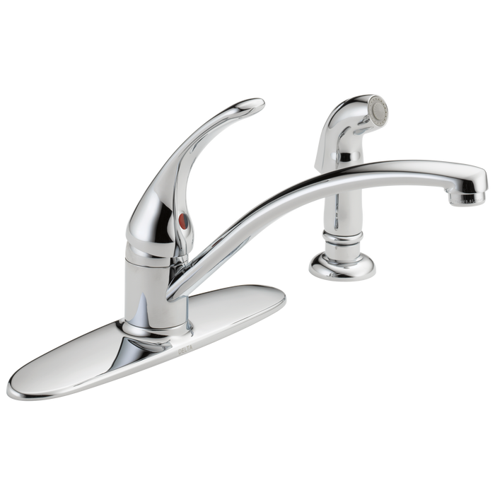 Delta Foundations B4410LF Single Handle Kitchen Faucet with Spray, chrome