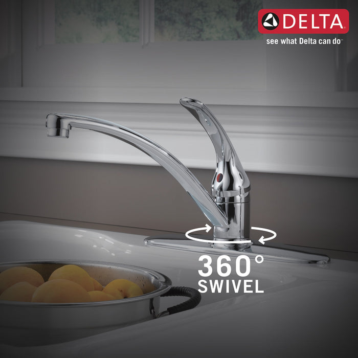 Delta Foundations B4410LF Single Handle Kitchen Faucet with Spray, chrome - view 5