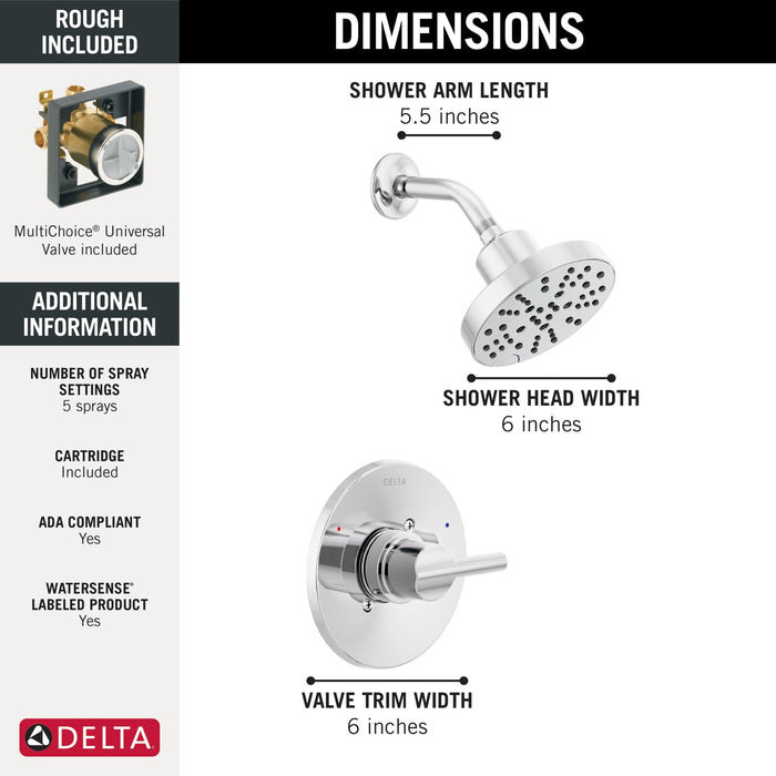 Delta Nicoli 142749 Monitor 14 Series H2Okinetic Shower