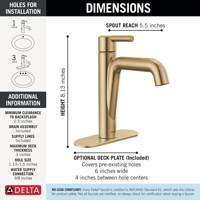 Delta Nicoli 15849LF Single Handle Bathroom Faucet