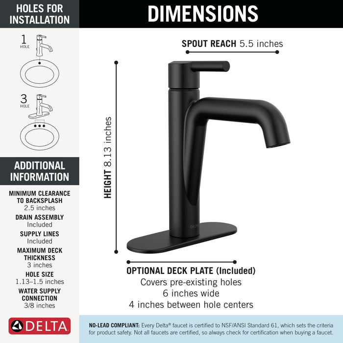 Delta Nicoli 15849LF Single Handle Bathroom Faucet