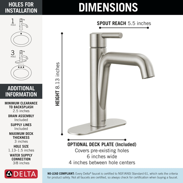 Delta Nicoli 15849LF Single Handle Bathroom Faucet