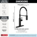 Delta Antoni 18803 Single-Handle Pull-Down Spring Kitchen Faucet, matte black - view 2