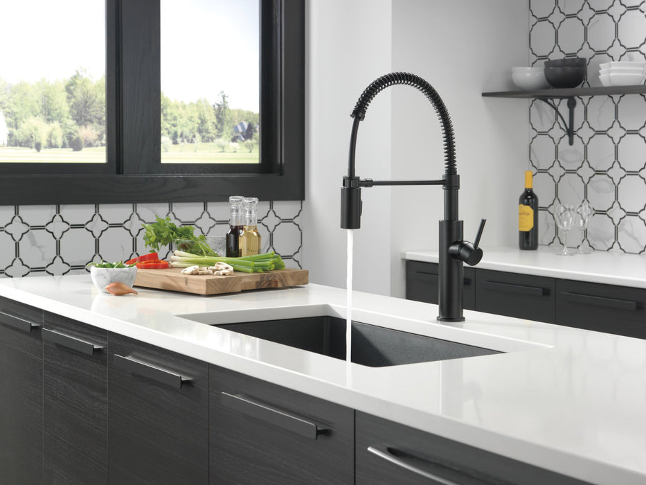 Delta Antoni 18803 Single-Handle Pull-Down Spring Kitchen Faucet, matte black - view 3