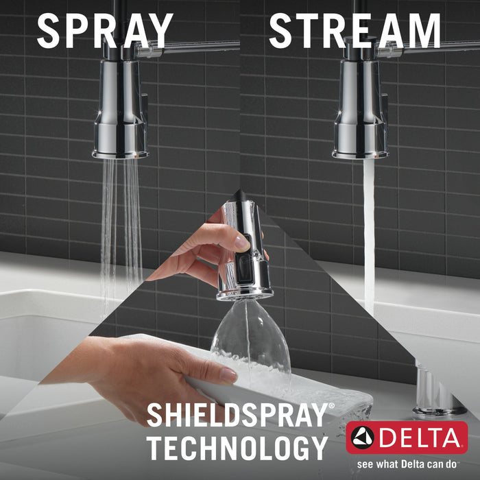 Delta Theodora 18804Z Single-Handle Pull-Down Spring Kitchen Faucet, chrome - view 4