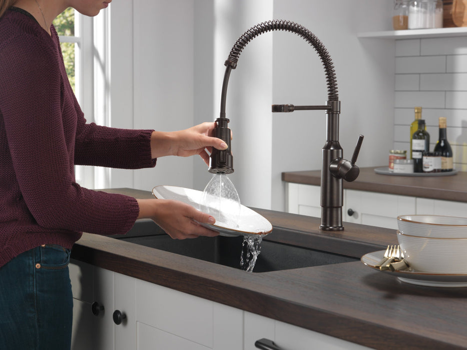 Delta Theodora 18804Z Single-Handle Pull-Down Spring Kitchen Faucet, venetian bronze - view 5