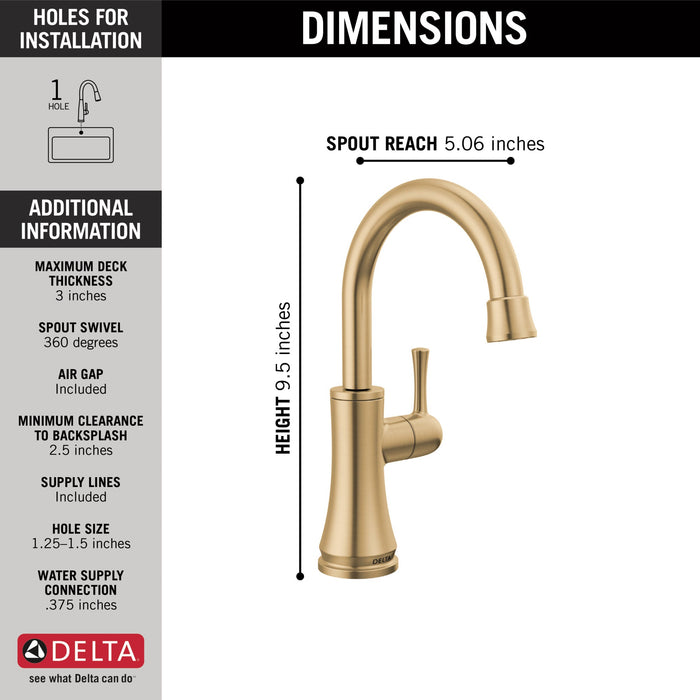 Delta 1920 Transitional Beverage Faucet, champagne bronze - view 2