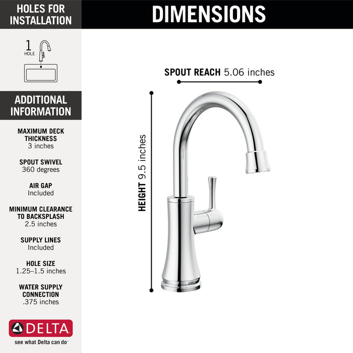 Delta 1920 Transitional Beverage Faucet, chrome - view 2