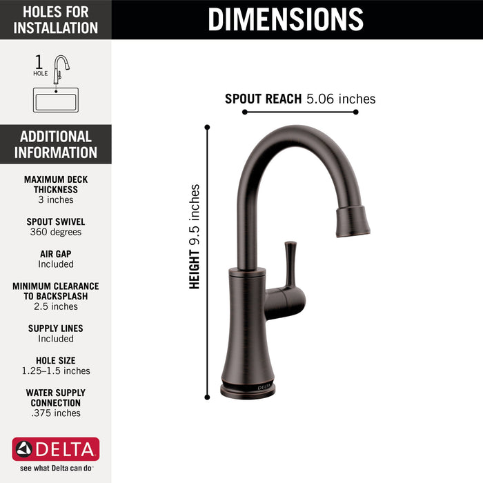 Delta 1920 Transitional Beverage Faucet, venetian bronze - view 2