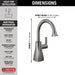 Delta 1940 Contemporary Square Beverage Faucet, black stainless - view 2