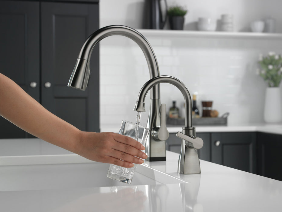 Delta 1940 Contemporary Square Beverage Faucet, black stainless - view 3