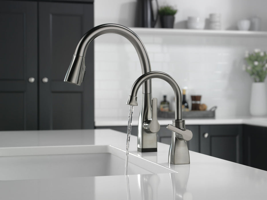Delta 1940 Contemporary Square Beverage Faucet, black stainless - view 4