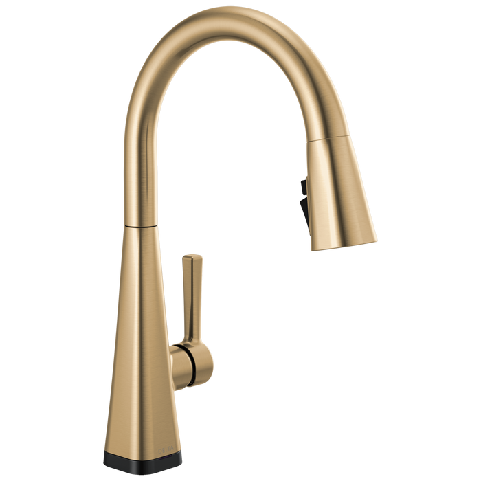 Delta Lenta 19802TZ Single-Handle Pull-Down Kitchen Faucet with TouchTouch 2O Technology, champagne bronze