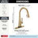 Delta Lenta 19802TZ Single-Handle Pull-Down Kitchen Faucet with TouchTouch 2O Technology, champagne bronze - view 2