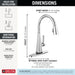 Delta Lenta 19802TZ Single-Handle Pull-Down Kitchen Faucet with TouchTouch 2O Technology, chrome - view 2