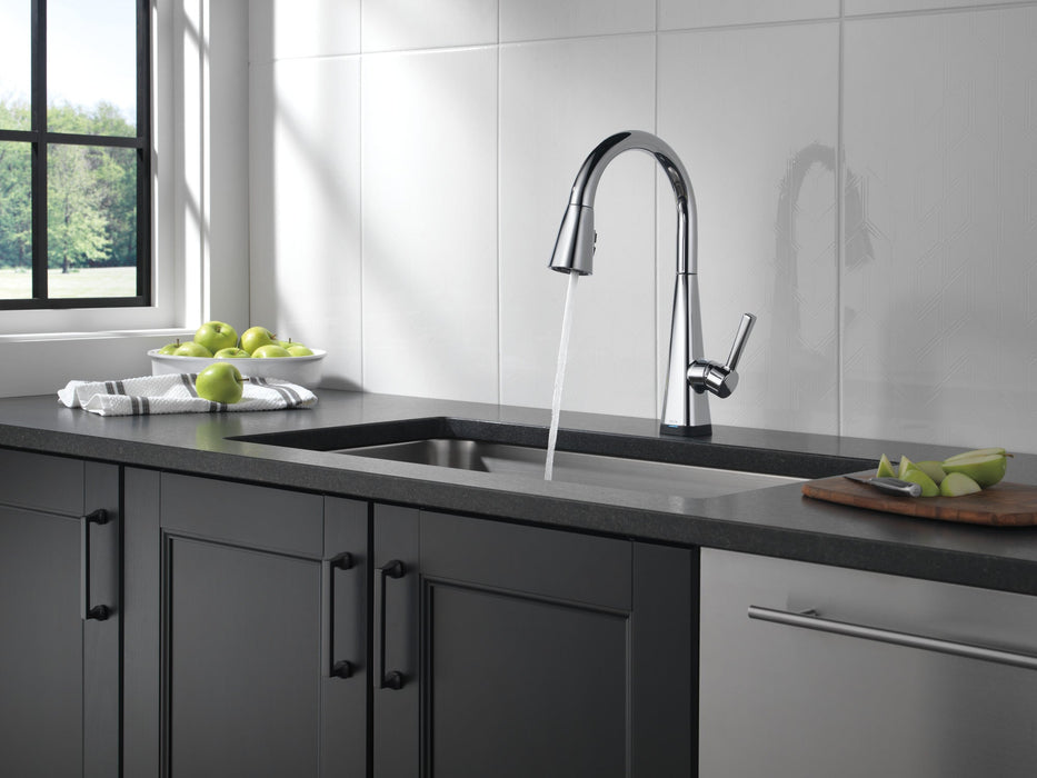 Delta Lenta 19802TZ Single-Handle Pull-Down Kitchen Faucet with TouchTouch 2O Technology, chrome - view 4