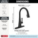 Delta Lenta 19802TZ Single-Handle Pull-Down Kitchen Faucet with TouchTouch 2O Technology, matte black - view 2