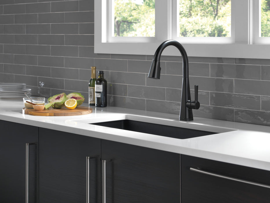 Delta Lenta 19802TZ Single-Handle Pull-Down Kitchen Faucet with TouchTouch 2O Technology, matte black - view 4