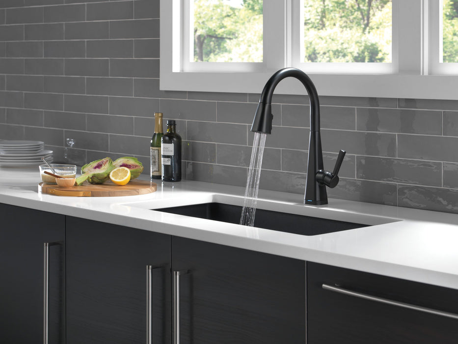 Delta Lenta 19802TZ Single-Handle Pull-Down Kitchen Faucet with TouchTouch 2O Technology, matte black - view 5