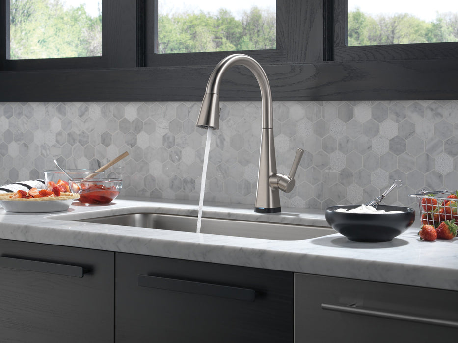 Delta Lenta 19802TZ Single-Handle Pull-Down Kitchen Faucet with TouchTouch 2O Technology, spotshield stainless - view 3