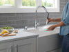 Delta Hazelwood 19831Z Single Handle Pull-Down Kitchen Faucet with Soap Dispenser and ShieldSpray Technology, chrome - view 4