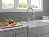 Delta Hazelwood 19831Z Single Handle Pull-Down Kitchen Faucet with Soap Dispenser and ShieldSpray Technology, chrome - view 5