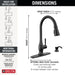 Delta Hazelwood 19831Z Single Handle Pull-Down Kitchen Faucet with Soap Dispenser and ShieldSpray Technology, matte black...