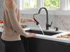 Delta Hazelwood 19831Z Single Handle Pull-Down Kitchen Faucet with Soap Dispenser and ShieldSpray Technology, matte black...