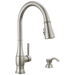Delta Hazelwood 19831Z Single Handle Pull-Down Kitchen Faucet with Soap Dispenser and ShieldSpray Technology, spotshield...