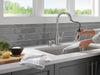 Delta Hazelwood 19831Z Single Handle Pull-Down Kitchen Faucet with Soap Dispenser and ShieldSpray Technology, spotshield...