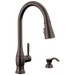 Delta Hazelwood 19831Z Single Handle Pull-Down Kitchen Faucet with Soap Dispenser and ShieldSpray Technology, venetian bronze