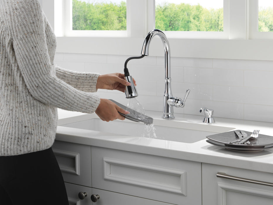 Delta Capertee 19877Z Single Handle Pull-Down Kitchen Faucet with Soap Dispenser and ShieldSpray Technology, chrome - view 5